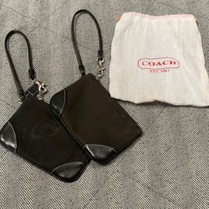 Two slight faded coach wallets